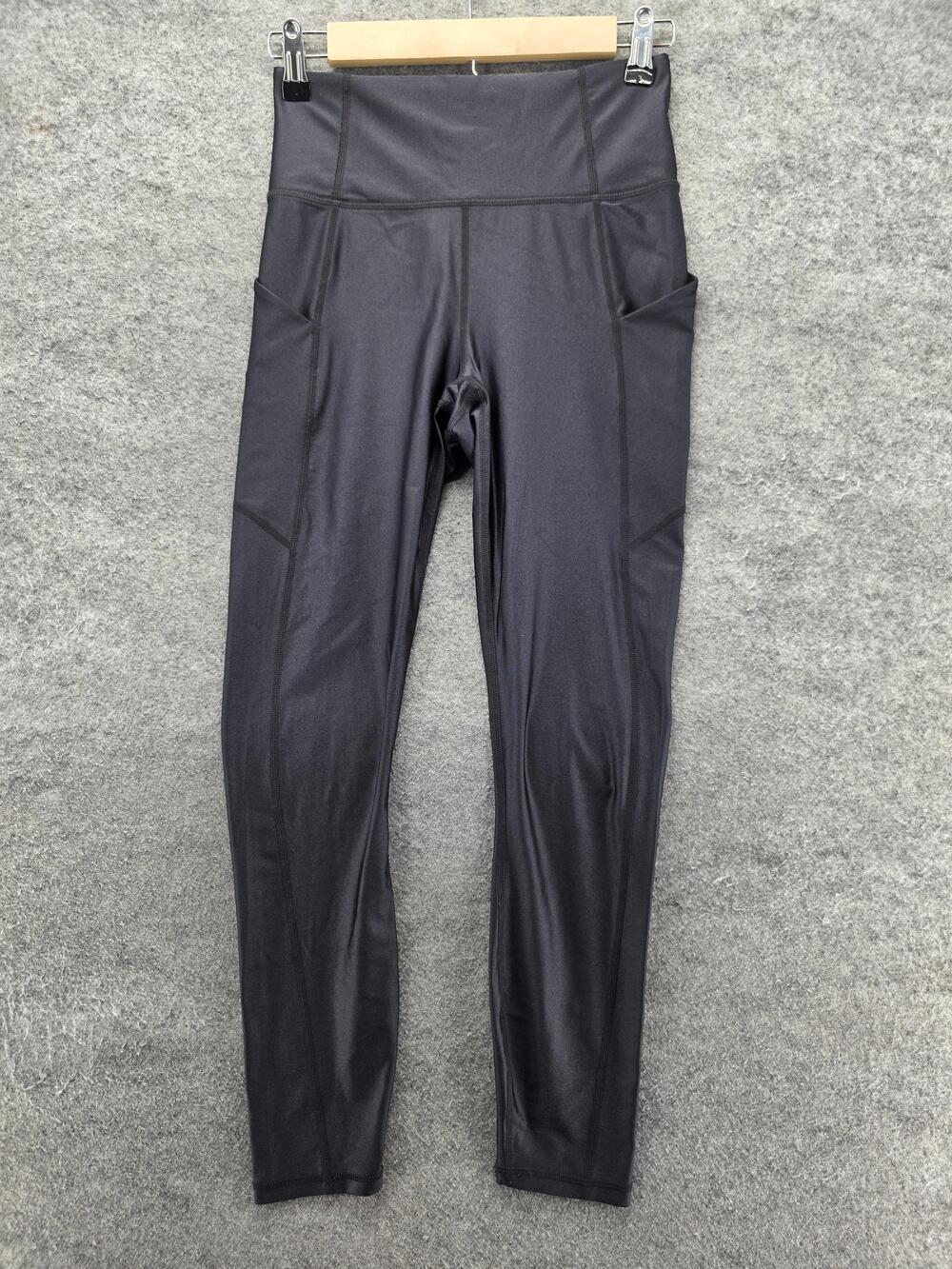 Fabletics Leggings Womens S Black Ankle High Rise Yoga Polyamide Spandex Pockets